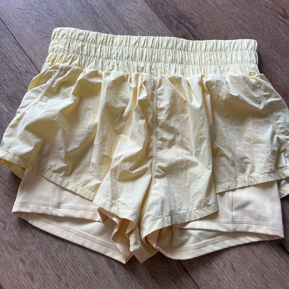 POPFLEX Sunny Yellow Women's Athletic Shorts